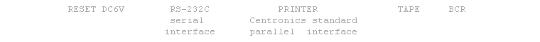 reset DC 6V stampante seriale centronics parallela tape registratore codici a barre